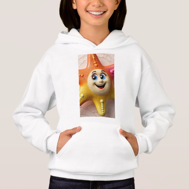 "Cheerful Cartoon Starfish" Hoodie  (Front)