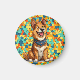Cheerful cartoon-style dog magnet