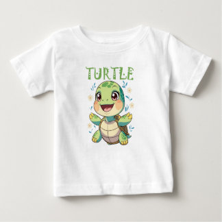 Cheerful Cartoon Turtle Baby T-Shirt