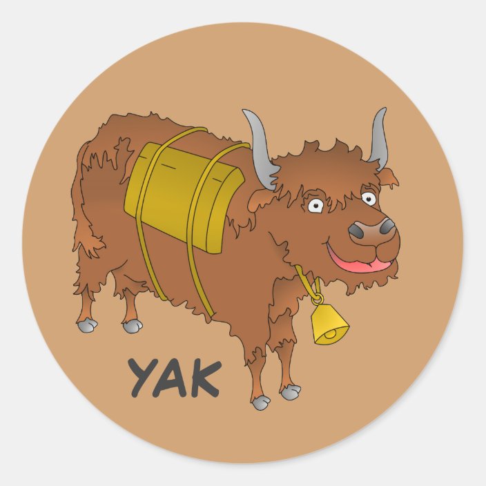 Cheerful Cartoon Yak Classic Round Sticker Zazzle Com Yak cartoon illustrations & vectors. cheerful cartoon yak classic round sticker zazzle com