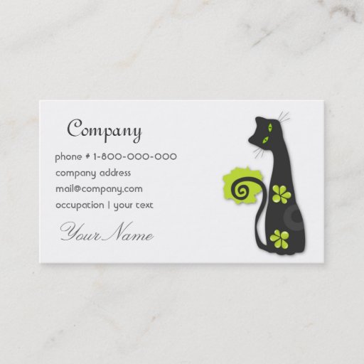 Customizable Cheerful Cat Business Card