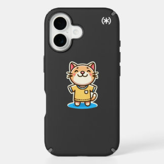 Cheerful Cat Design in Pixar Style iPhone 16 Case