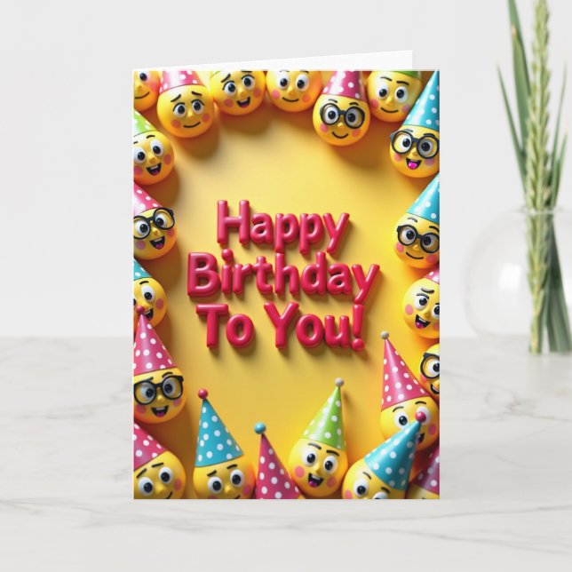 Cheerful Character Hat Card (Front)