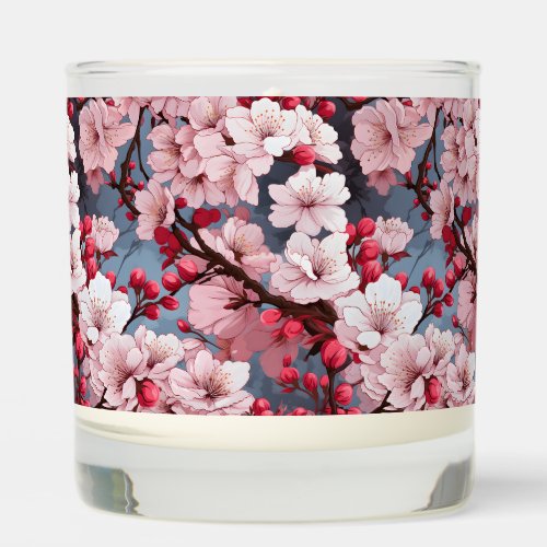 Cheerful Cherry Blossom Pattern Scented Candle