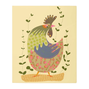 Cheerful Chicken Metal Wall Art