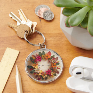 "Cheerful Christmas Bloom" Keychain