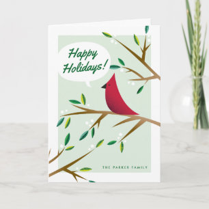 Cheerful Christmas Cardinal Folded Holiday Card
