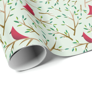 Cheerful Christmas Cardinal Holiday Gift Wrap