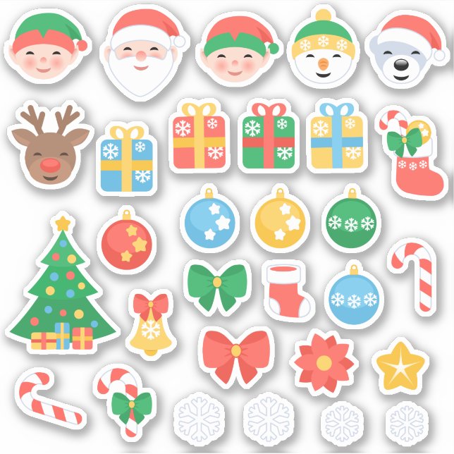 Cheerful Christmas Cartoons Sticker (Front)