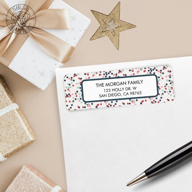 Cheerful Christmas Confetti Return Address Label (Creator Uploaded)