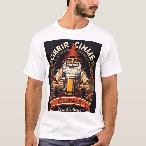 Cheerful Christmas Gnome Cheers Tee Vintage Festi T_Shirt