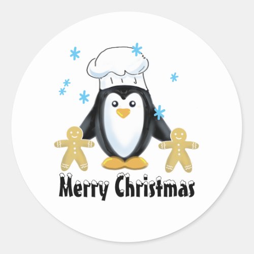 Cheerful Christmas penguin Holiday sticker