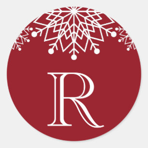 Cheerful Christmas Red and White Envelope Seal