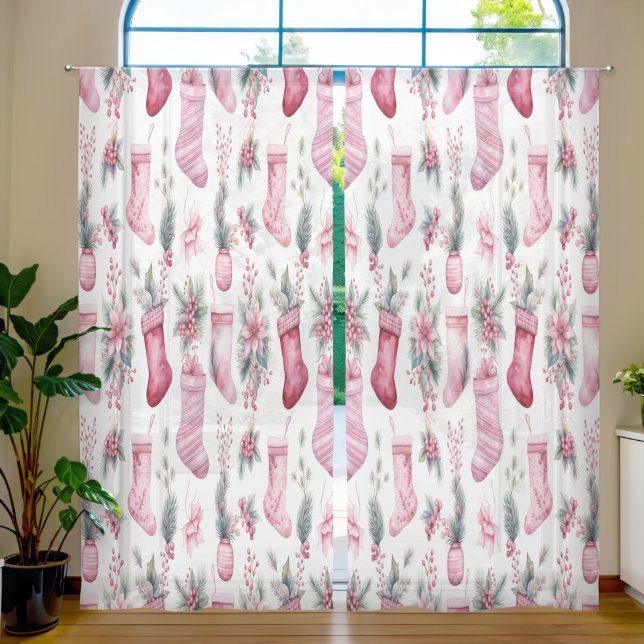 Cheerful Christmas-themed festive curtains (Living Room)