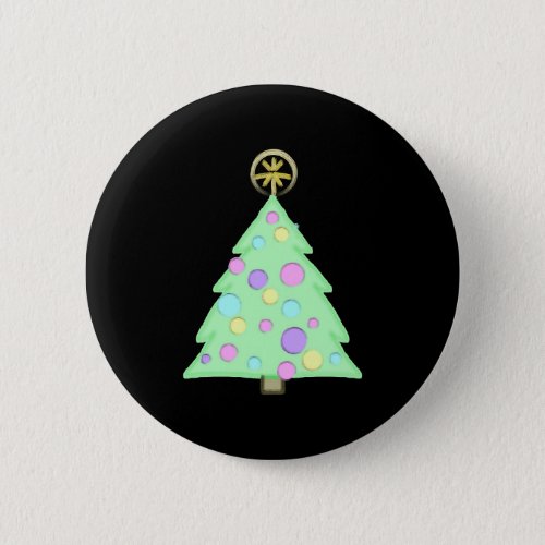 Cheerful Christmas Tree Button