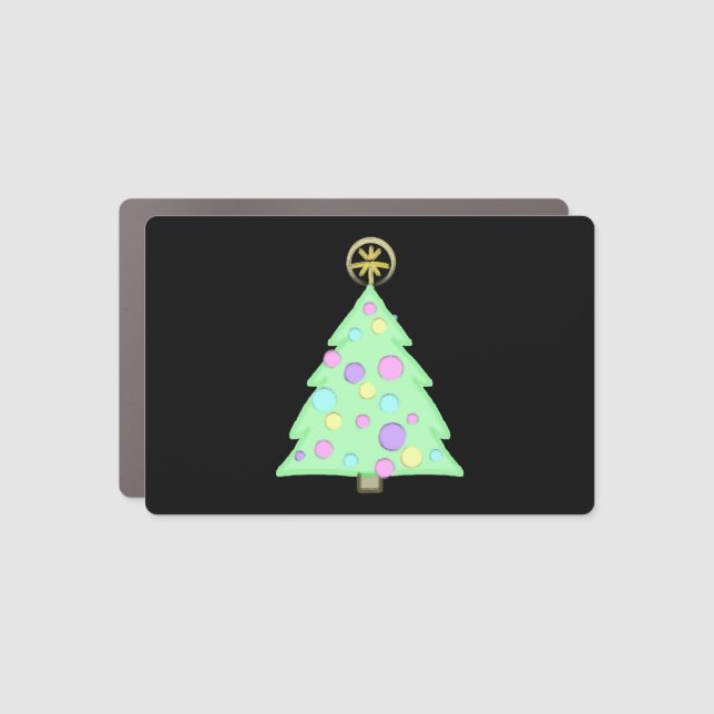 Cheerful Christmas Tree Car Magnet (Front)