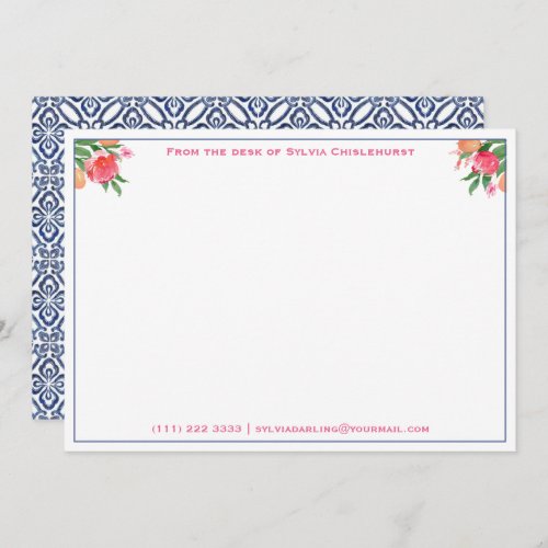 Cheerful Citrus Floral Spanish Tile Wedding Shower Thank You Card