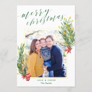 Cheerful Citrus Tropical Christmas Photo Card