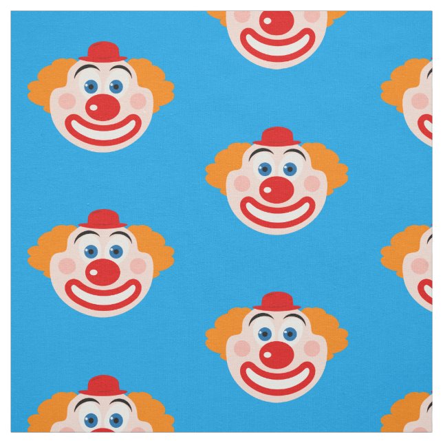 Cheerful clown face pattern custom color fabric (Swatch)