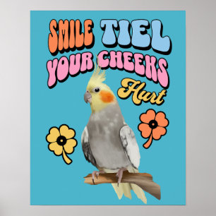 Cheerful Cockatiel Parrot  Poster