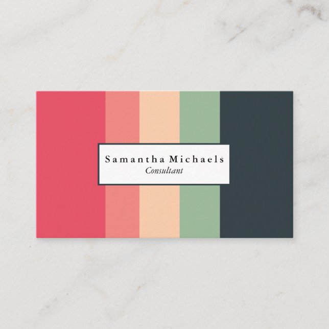 Cheerful Color Block Business Cards (Front)
