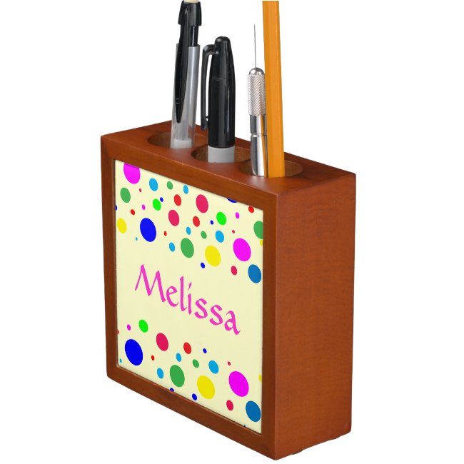 Cheerful Color Polka Dots Pencil Holder