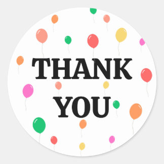 cheerful colorful balloon birthday classic round sticker