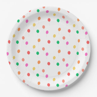 Cheerful colorful balloon birthday paper plates