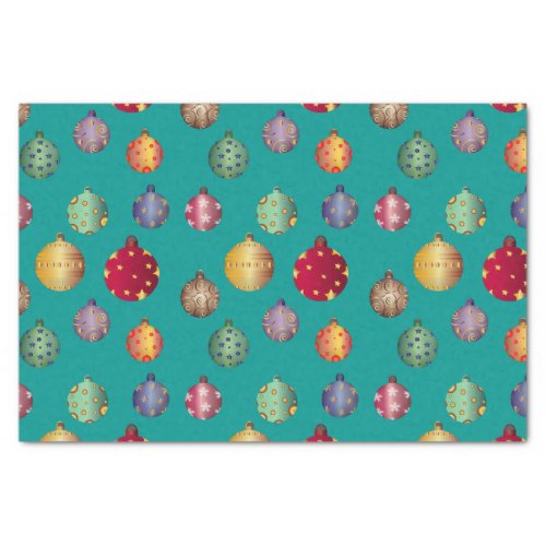 Cheerful Colorful Christmas Ornaments Tissue Paper