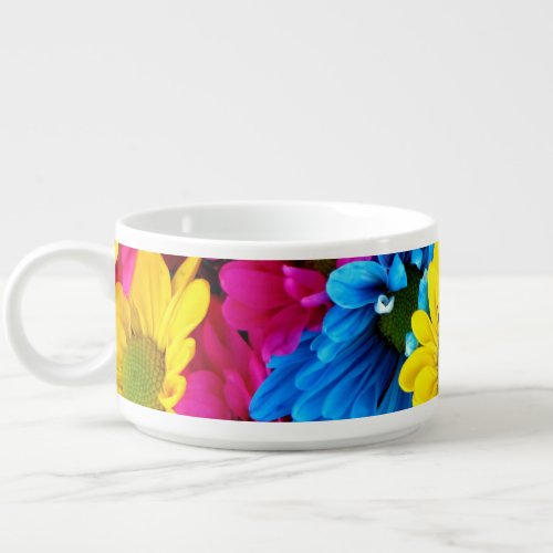 Cheerful Colorful Daisy Flowers Bright Floral Bowl