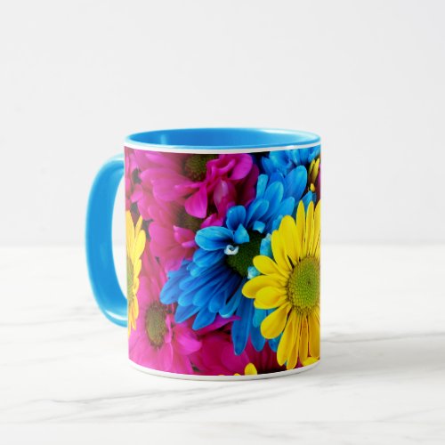 Cheerful Colorful Daisy Flowers Bright Floral Mug