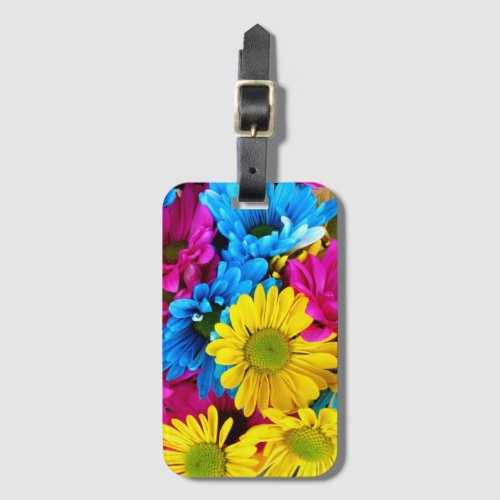 Cheerful Colorful Daisy Flowers Floral Luggage Tag