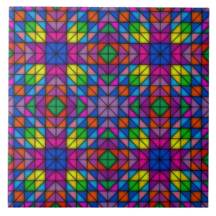 Cheerful Colorful Geometrics Ceramic Tile