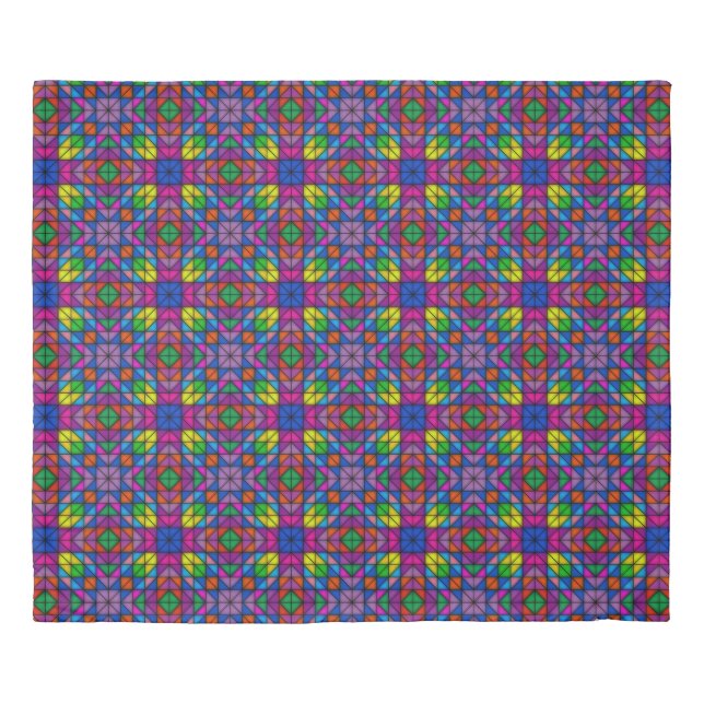 Cheerful Colorful Geometrics Duvet Cover (Front)