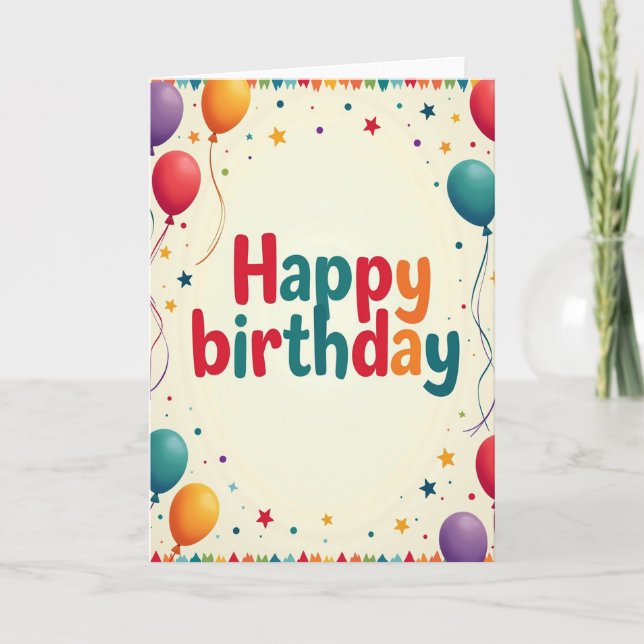 Cheerful Colors Birthday Card (Front)