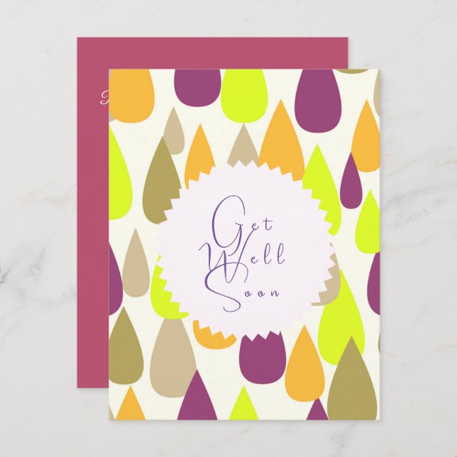 Cheerful colors droplets design. holiday card (Front/Back)