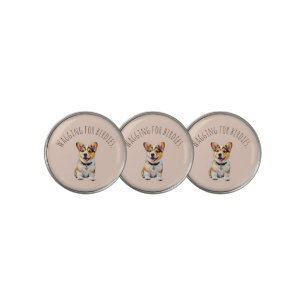 Cheerful Corgi 'Wagging for Birdies' Dusty Blush Golf Ball Marker