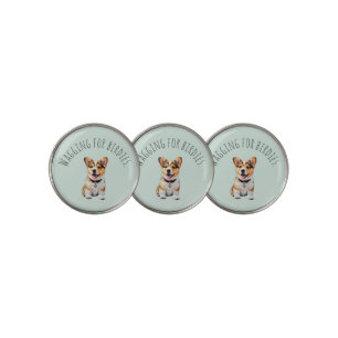 Cheerful Corgi 'Wagging for Birdies' Eucalyptus Golf Ball Marker