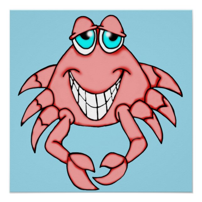 Cheerful Crab Poster (Front)