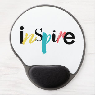 Cheerful, creative, modern typography of Inspire Gel Mouse Pad