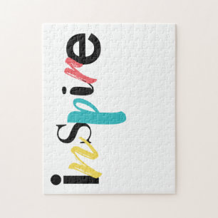 Cheerful, creative, modern typography of Inspire Jigsaw Puzzle