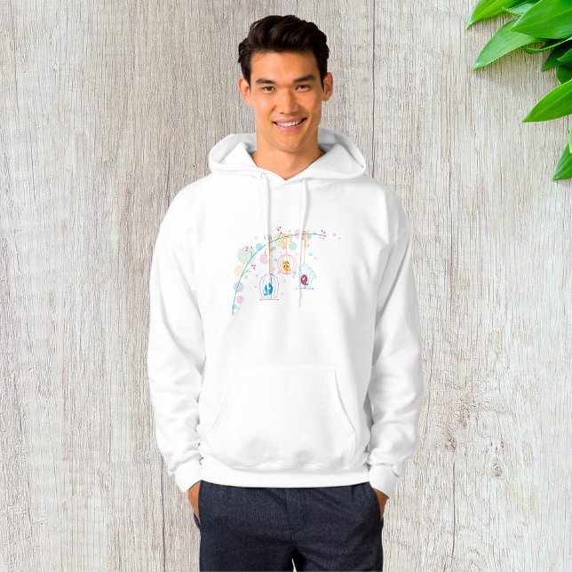 Cheerful Cute Birds In Cages Hoodie (Creator Uploaded)