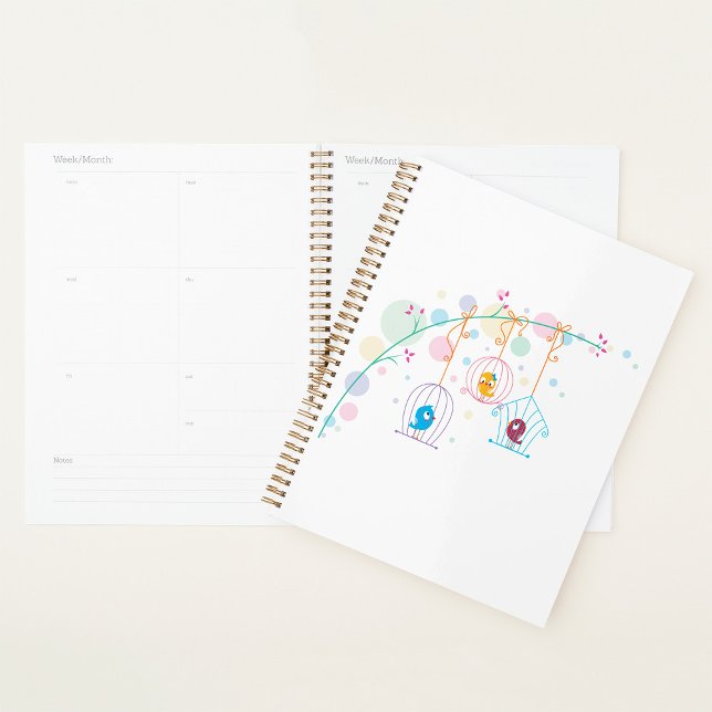 Cheerful Cute Birds In Cages Planner (Creator Uploaded)
