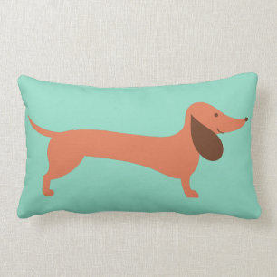 Cheerful Dachshund Lumbar Pillow