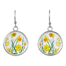 Cheerful Daffodil Watercolor Spring Floral Drop