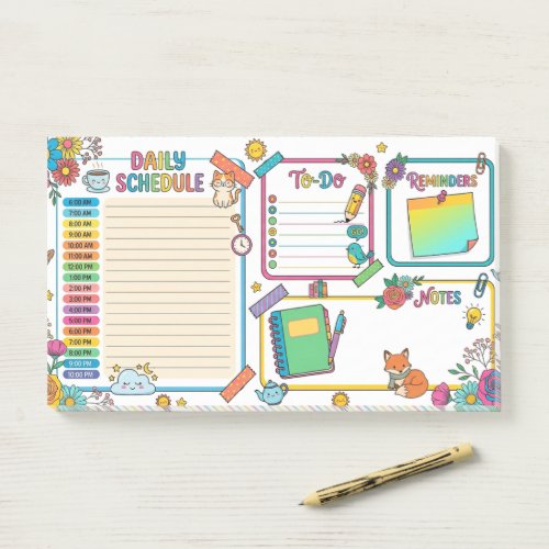 Cheerful Daily Planner Post-it Notes