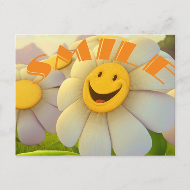 Cheerful Daisies Smile Postcard (Front)