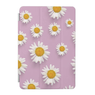 Cheerful Daisy Pattern on Pink Background iPad Mini Cover