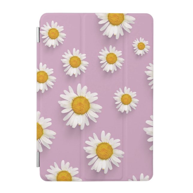 Cheerful Daisy Pattern on Pink Background iPad Mini Cover (Front)