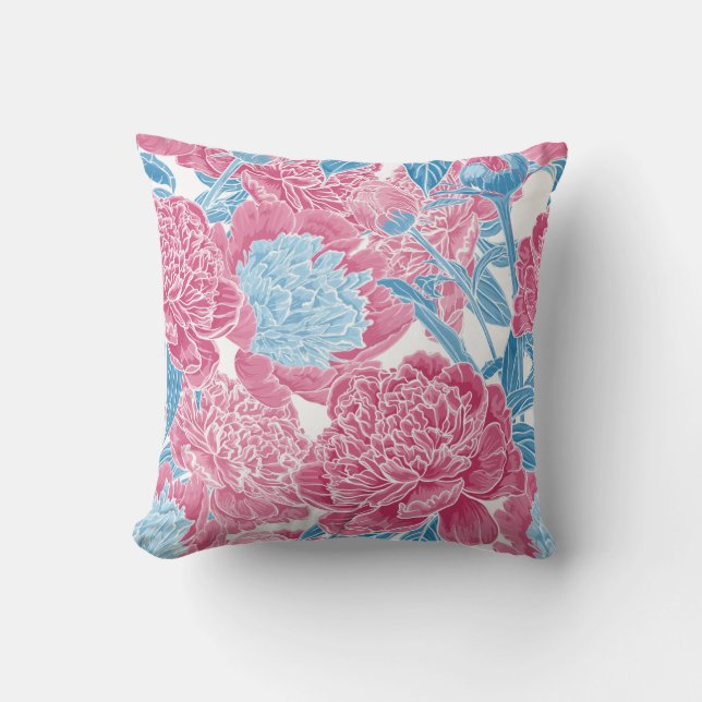 Cheerful Dandelion Wishes Throw Pillow (Front)